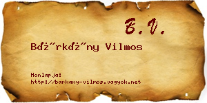 Bárkány Vilmos névjegykártya
