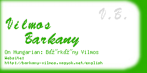 vilmos barkany business card